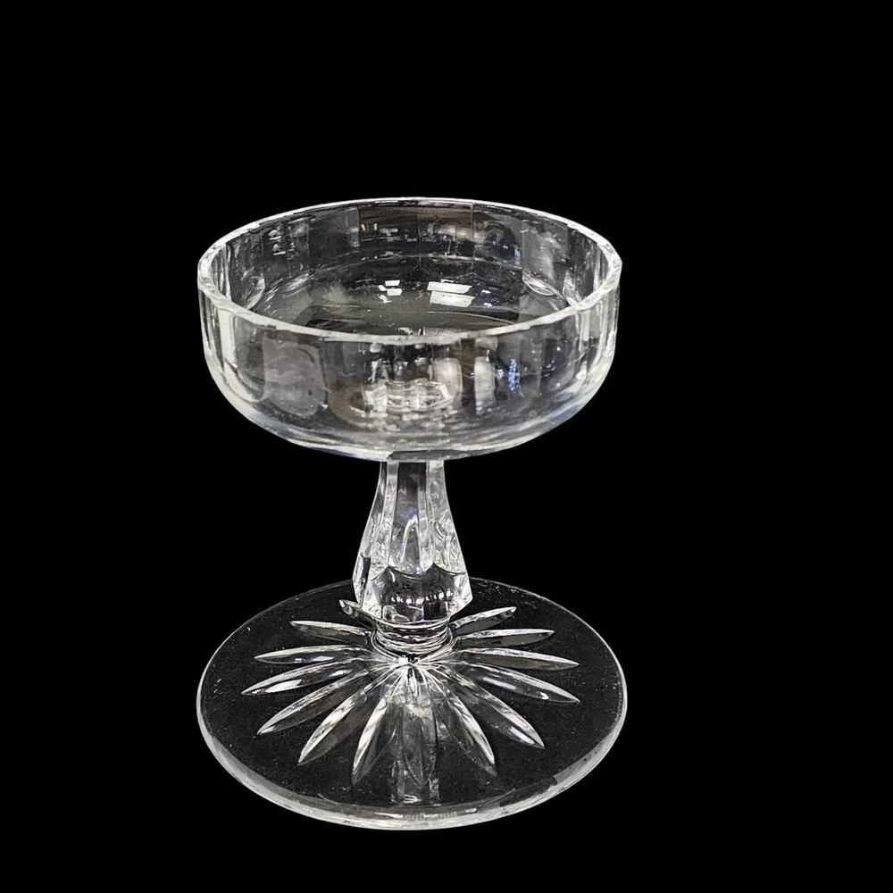 Vintage Wedgwood Germany Cut Crystal Pillar Candle Holder‎ Heavy Base